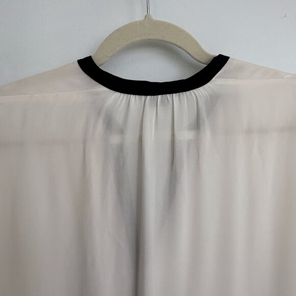 Vince dolman sleeve contrast trim placket silk button down blouse Large - Picture 8 of 8